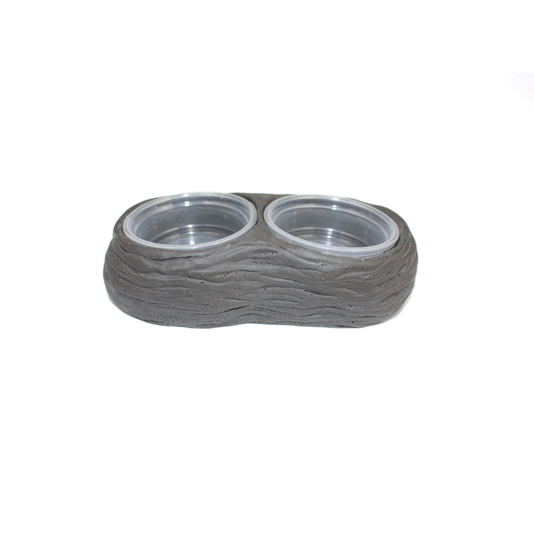 Stone Dual Gecko Cup Holder Dish